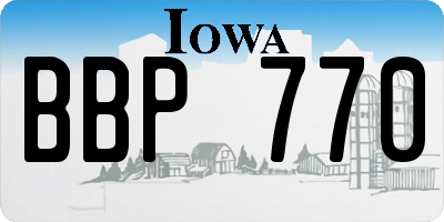 IA license plate BBP770