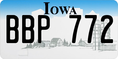 IA license plate BBP772