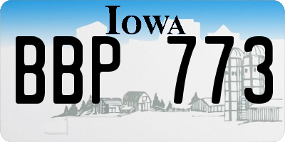 IA license plate BBP773