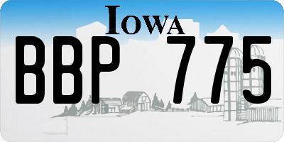 IA license plate BBP775