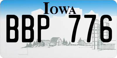 IA license plate BBP776