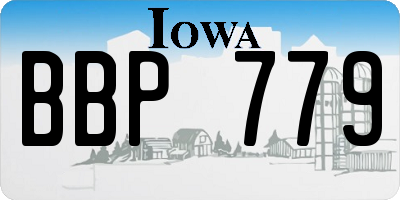IA license plate BBP779
