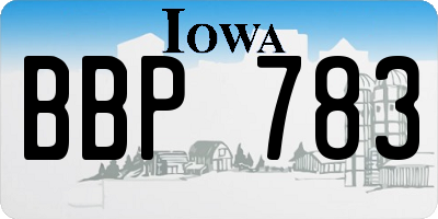 IA license plate BBP783
