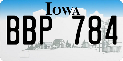 IA license plate BBP784
