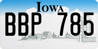 IA license plate BBP785