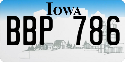 IA license plate BBP786