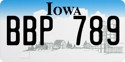 IA license plate BBP789