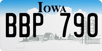 IA license plate BBP790
