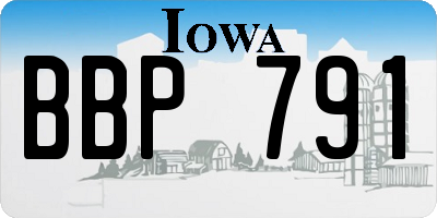 IA license plate BBP791