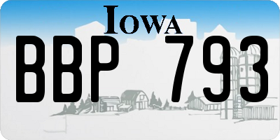IA license plate BBP793