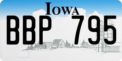 IA license plate BBP795