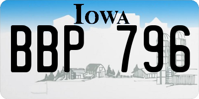 IA license plate BBP796