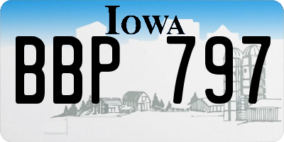 IA license plate BBP797