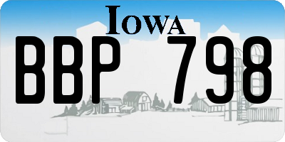 IA license plate BBP798