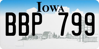 IA license plate BBP799