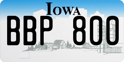 IA license plate BBP800