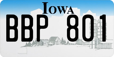 IA license plate BBP801