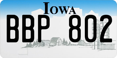 IA license plate BBP802