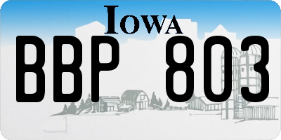 IA license plate BBP803