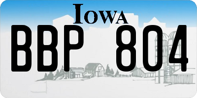IA license plate BBP804