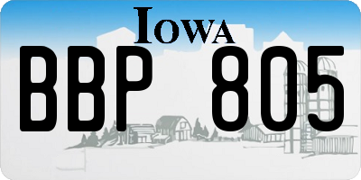 IA license plate BBP805