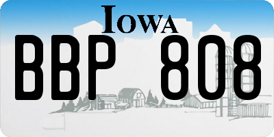 IA license plate BBP808