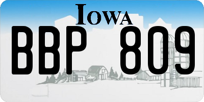 IA license plate BBP809