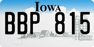 IA license plate BBP815