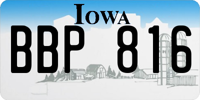 IA license plate BBP816