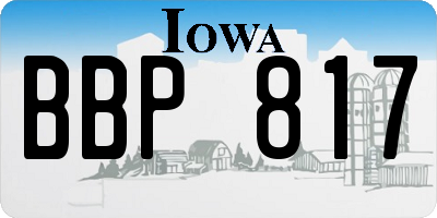 IA license plate BBP817