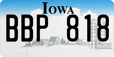 IA license plate BBP818