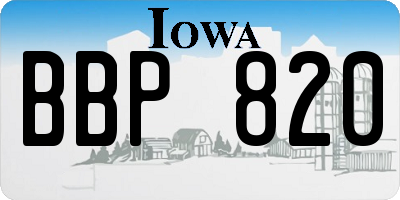 IA license plate BBP820