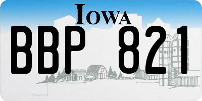 IA license plate BBP821