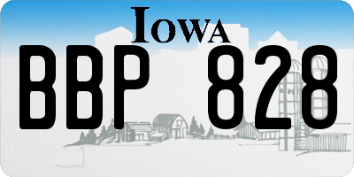 IA license plate BBP828
