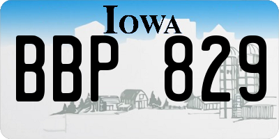 IA license plate BBP829