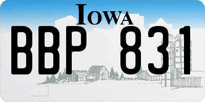 IA license plate BBP831