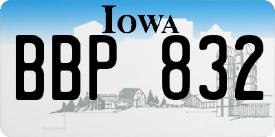 IA license plate BBP832