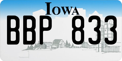 IA license plate BBP833