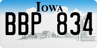 IA license plate BBP834