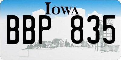 IA license plate BBP835