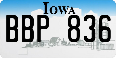 IA license plate BBP836