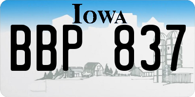 IA license plate BBP837