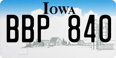 IA license plate BBP840
