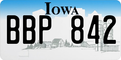 IA license plate BBP842