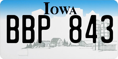 IA license plate BBP843