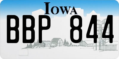 IA license plate BBP844