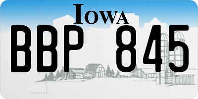 IA license plate BBP845