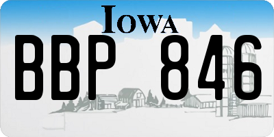 IA license plate BBP846