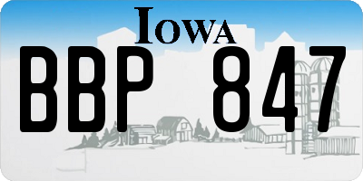 IA license plate BBP847