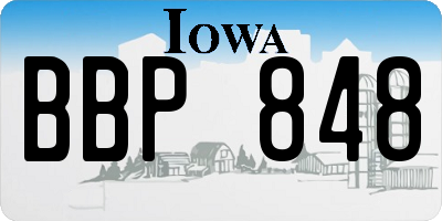 IA license plate BBP848